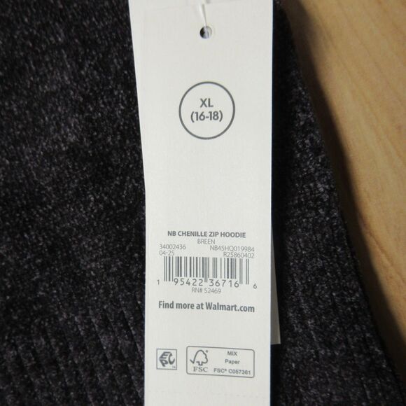 Chenille Y2K Vibe Zip Cropped Sweater Hoodie XL Breen Chocolate Coffee Brown NWT - Picture 6 of 11